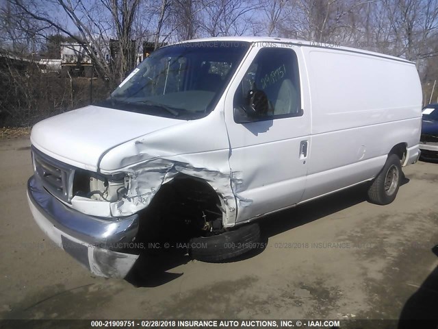 1FTNE24L03HB19485 - 2003 FORD ECONOLINE E250 VAN WHITE photo 2