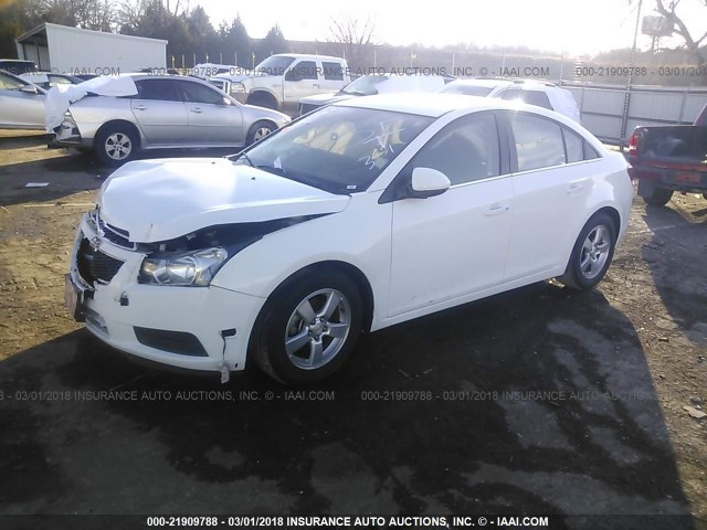 1G1PC5SB2E7158414 - 2014 CHEVROLET CRUZE LT WHITE photo 2