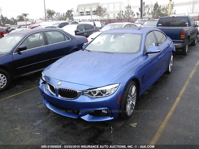 WBA4F7C33HG789128 - 2017 BMW 430I GRAN COUPE BLUE photo 2