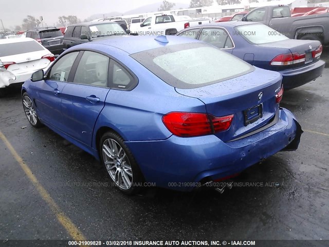 WBA4F7C33HG789128 - 2017 BMW 430I GRAN COUPE BLUE photo 3
