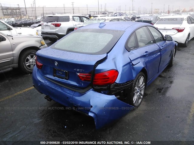WBA4F7C33HG789128 - 2017 BMW 430I GRAN COUPE BLUE photo 4