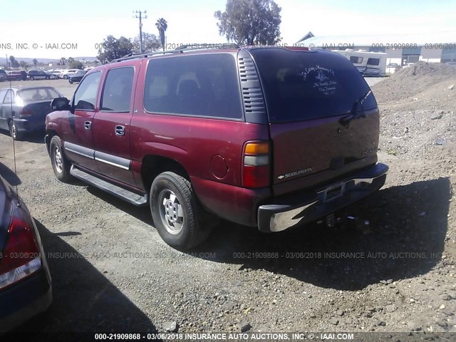 1GNEC16T42J208021 - 2002 CHEVROLET SUBURBAN C1500 RED photo 3