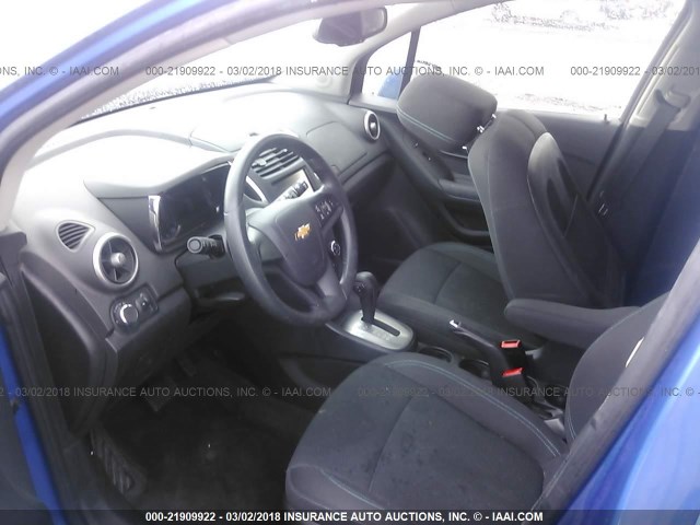 KL7CJKSB7FB126404 - 2015 CHEVROLET TRAX LS BLUE photo 5