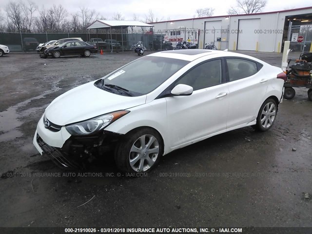 5NPDH4AE4DH426469 - 2013 HYUNDAI ELANTRA GLS/LIMITED WHITE photo 2