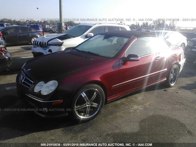 WDBTK72F47T086132 - 2007 MERCEDES-BENZ CLK 550 BURGUNDY photo 2