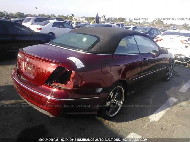 WDBTK72F47T086132 - 2007 MERCEDES-BENZ CLK 550 BURGUNDY photo 4