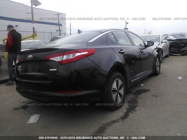 KNAGM4AD7C5028068 - 2012 KIA OPTIMA HYBRID BLACK photo 4