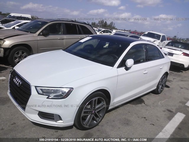 WAUAUGFF5H1037772 - 2017 AUDI A3 PREMIUM WHITE photo 2