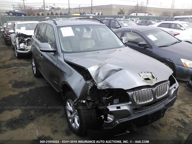 WBXPC9C47AWJ36376 - 2010 BMW X3 XDRIVE30I GRAY photo 1