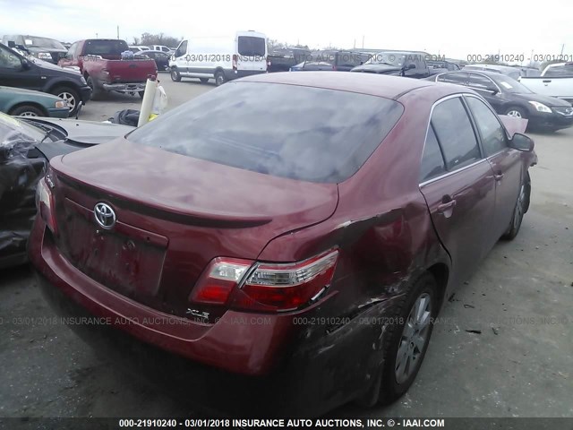 4T1BK46K17U022025 - 2007 TOYOTA CAMRY NEW GENERAT LE/XLE/SE RED photo 4