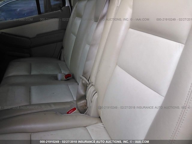 1FMEU6EE4AUA10117 - 2010 FORD EXPLORER EDDIE BAUER WHITE photo 8