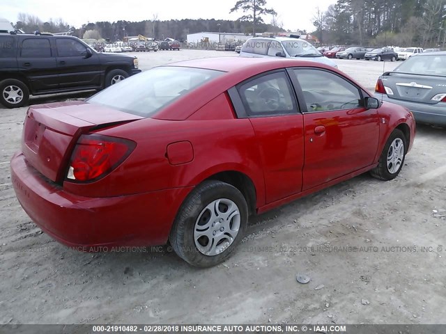 1G8AW12F33Z194365 - 2003 SATURN ION LEVEL 3 RED photo 4