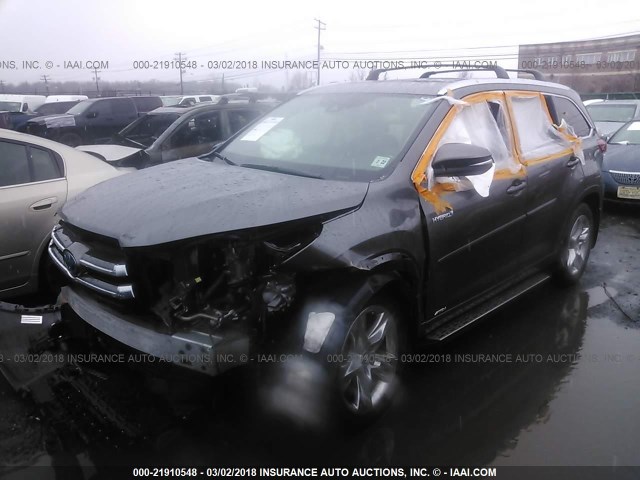 5TDDGRFH1HS023679 - 2017 TOYOTA HIGHLANDER HYBRID LTD PLATINUM TAN photo 2