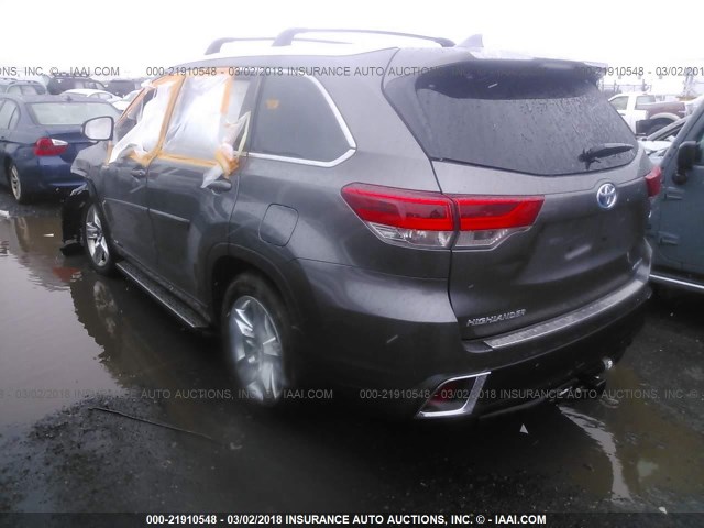 5TDDGRFH1HS023679 - 2017 TOYOTA HIGHLANDER HYBRID LTD PLATINUM TAN photo 3