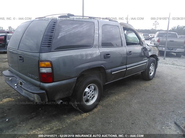 1GNEK13T51J311258 - 2001 CHEVROLET TAHOE K1500 GRAY photo 4