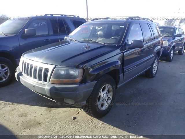 1J4GW48S91C623587 - 2001 JEEP GRAND CHEROKEE LAREDO BLACK photo 2