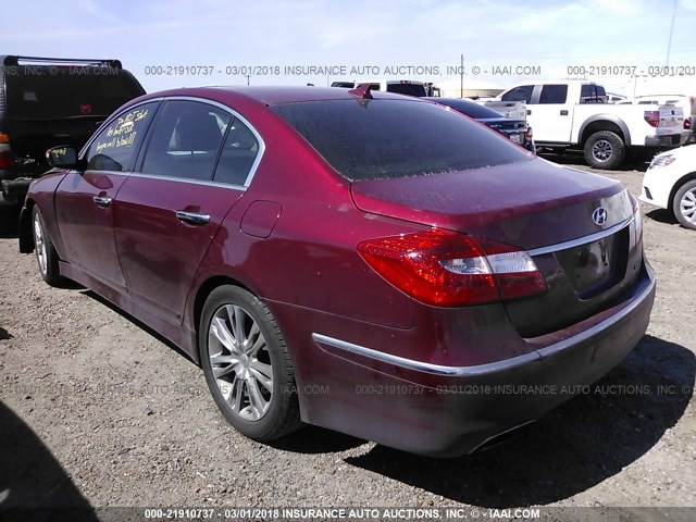 KMHGC4DD2CU152008 - 2012 HYUNDAI GENESIS 3.8L MAROON photo 3