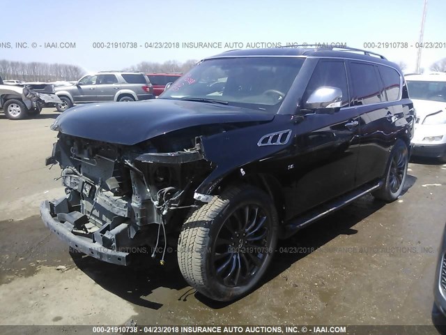 JN8AZ2NE0F9087482 - 2015 INFINITI QX80 BLACK photo 2