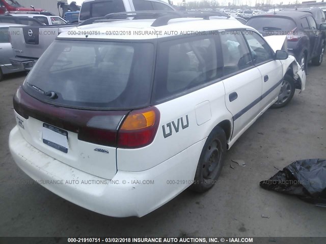 4S3BH635817309882 - 2001 SUBARU LEGACY L WHITE photo 4