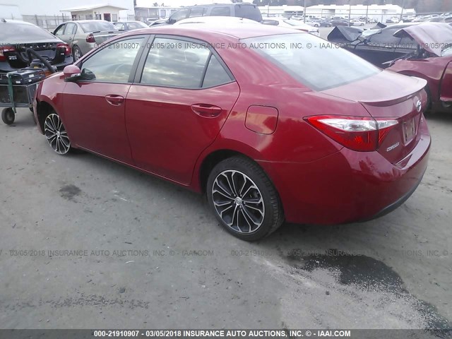 2T1BURHE1EC225686 - 2014 TOYOTA COROLLA L/LE/LE PLS/PRM/S/S PLS RED photo 3