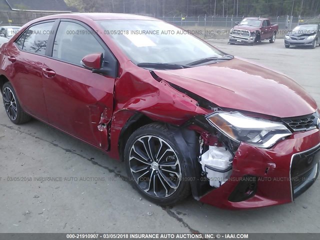 2T1BURHE1EC225686 - 2014 TOYOTA COROLLA L/LE/LE PLS/PRM/S/S PLS RED photo 6