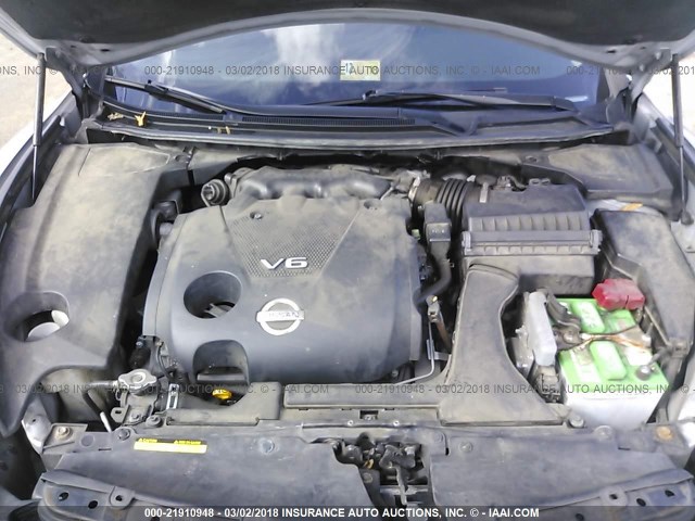 1N4AA5AP9AC868448 - 2010 NISSAN MAXIMA S/SV SILVER photo 10