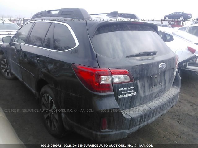 4S4BSANC9G3359315 - 2016 SUBARU OUTBACK 2.5I LIMITED BLACK photo 3