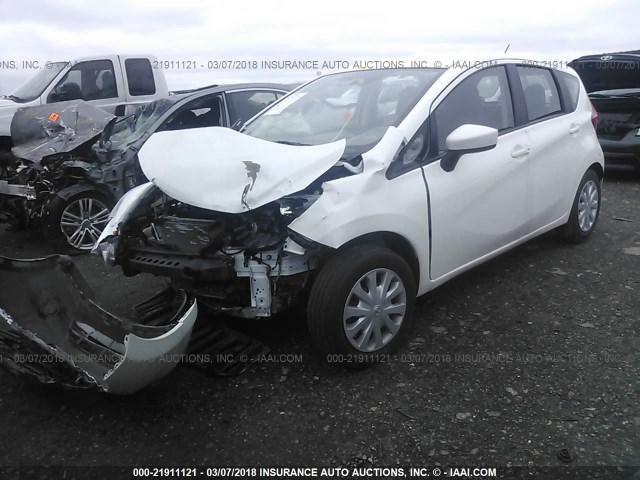 3N1CE2CP5FL380504 - 2015 NISSAN VERSA NOTE S/S PLUS/SV/SL/SR WHITE photo 2