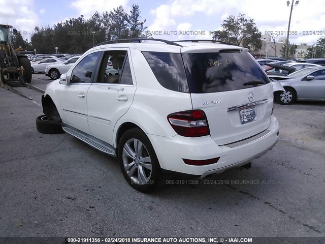 4JGBB5GB0BA668431 - 2011 MERCEDES-BENZ ML 350 WHITE photo 3