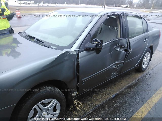 1G1ZS51F16F257488 - 2006 CHEVROLET MALIBU LS 灰色 照片 6