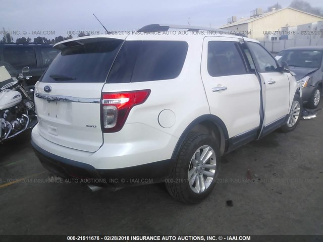 1FM5K8D85DGA99180 - 2013 FORD EXPLORER XLT WHITE photo 4