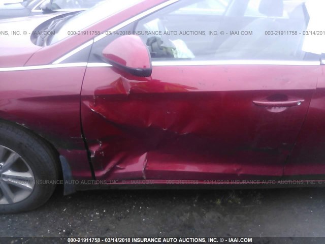 5NPE24AF0GH433468 - 2016 HYUNDAI SONATA SE RED photo 6