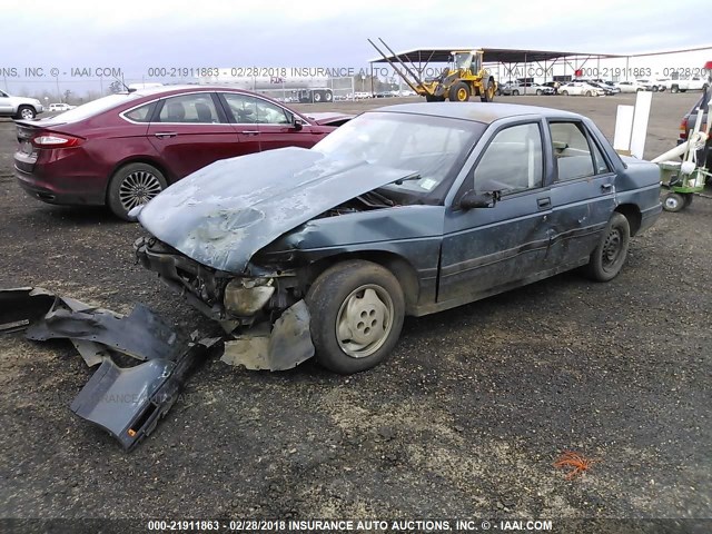 1G1LD55M7RY303813 - 1994 CHEVROLET CORSICA BLUE photo 2