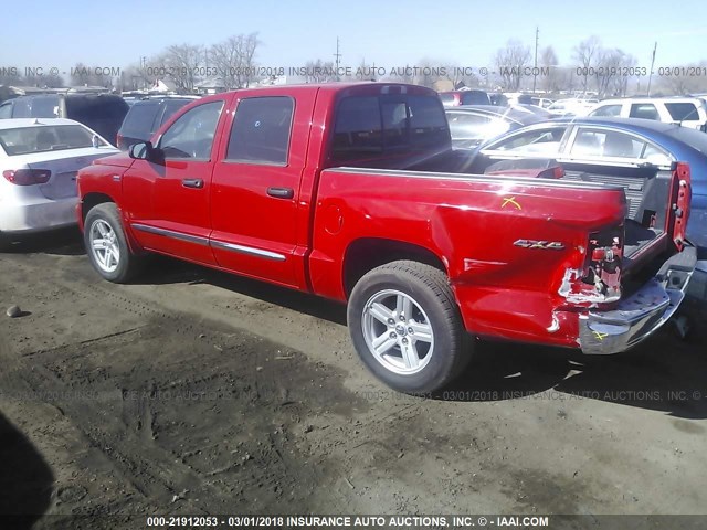 1D7CW5GP6AS264931 - 2010 DODGE DAKOTA LARAMIE RED photo 3