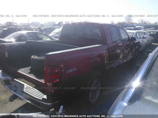 1D7CW5GP6AS264931 - 2010 DODGE DAKOTA LARAMIE RED photo 4