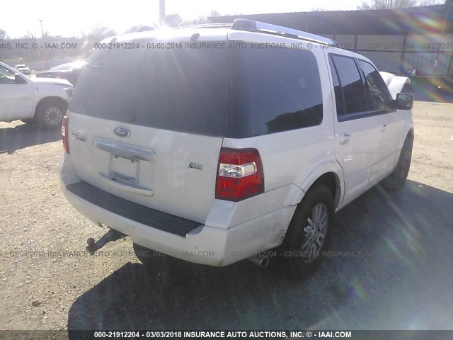 1FMJU1K52CEF12689 - 2012 FORD EXPEDITION LIMITED WHITE photo 4