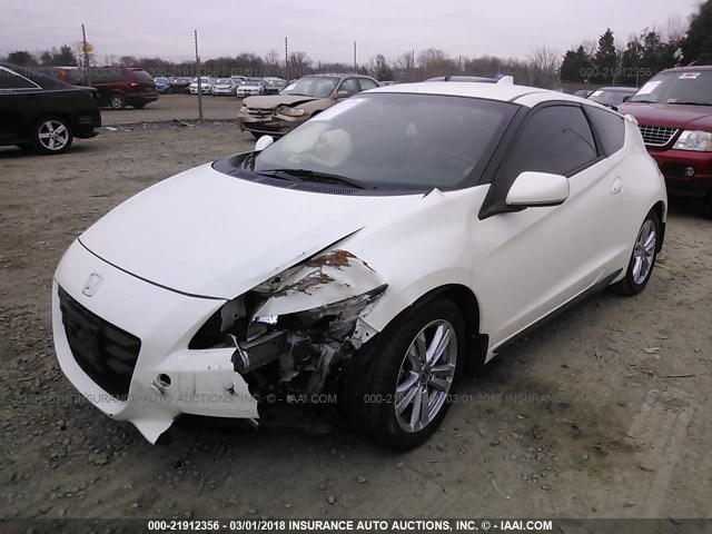 JHMZF1D66BS000682 - 2011 HONDA CR-Z EX WHITE photo 2