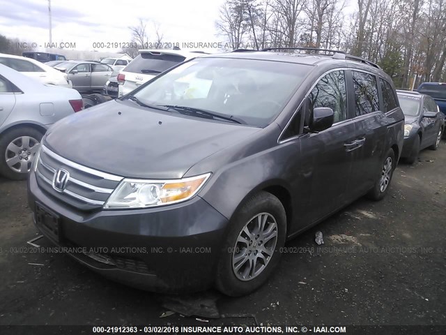 5FNRL5H62CB019188 - 2012 HONDA ODYSSEY EXL GRAY photo 2