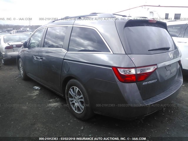 5FNRL5H62CB019188 - 2012 HONDA ODYSSEY EXL ნაცრისფერი ფოტო 3