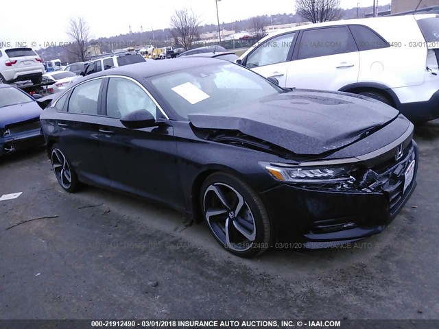 1HGCV1F3XJA036474 - 2018 HONDA ACCORD SPORT BLACK photo 1