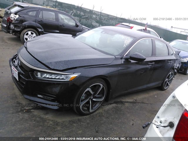 1HGCV1F3XJA036474 - 2018 HONDA ACCORD SPORT BLACK photo 2