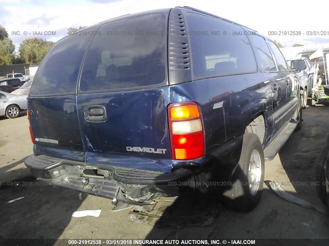 3GNEC16T11G268936 - 2001 CHEVROLET SUBURBAN C1500 BLUE photo 4