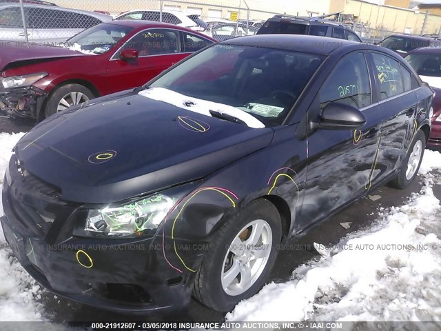 1G1PC5SB8E7453534 - 2014 CHEVROLET CRUZE LT BLACK photo 2