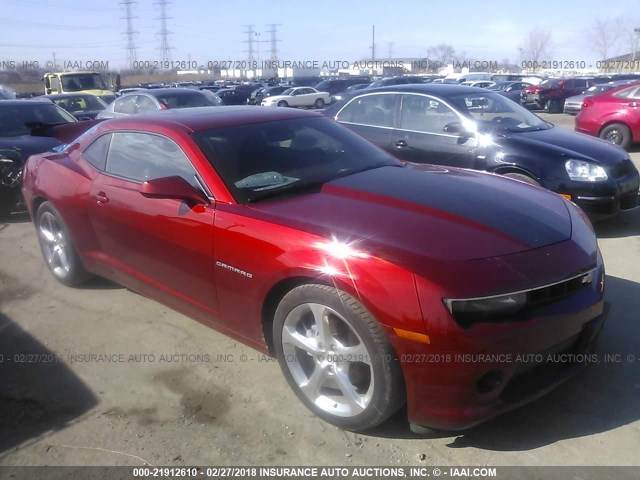 2G1FB1E36E9314304 - 2014 CHEVROLET CAMARO LT RED photo 1