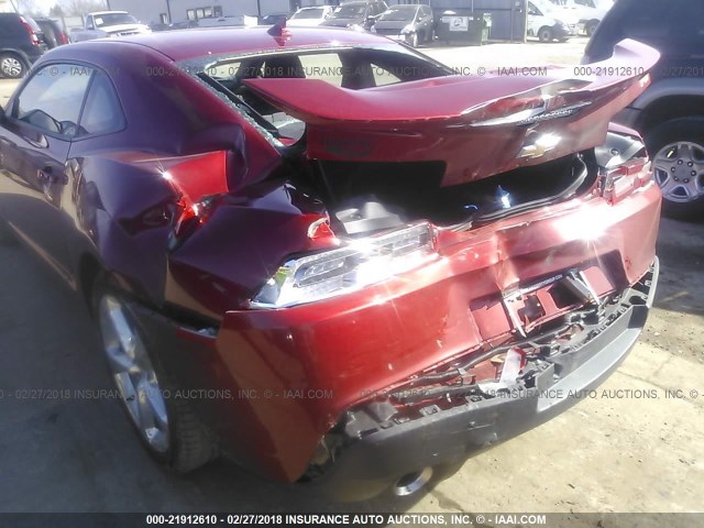 2G1FB1E36E9314304 - 2014 CHEVROLET CAMARO LT RED photo 6