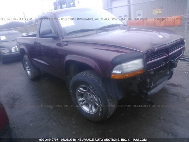 1D7GG16X53S348847 - 2003 DODGE DAKOTA SXT MAROON photo 1