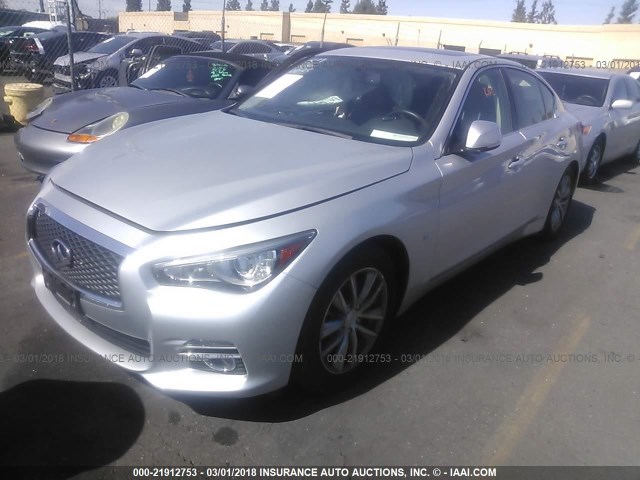 JN1BV7APXFM333230 - 2015 INFINITI Q50 PREMIUM/SPORT SILVER photo 2