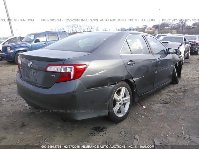 4T1BF1FK2CU630715 - 2012 TOYOTA CAMRY SE/LE/XLE GRAY photo 4