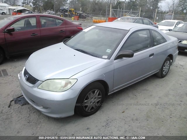 1HGEM22194L009023 - 2004 HONDA CIVIC DX VP SILVER photo 2