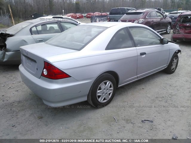 1HGEM22194L009023 - 2004 HONDA CIVIC DX VP SILVER photo 4
